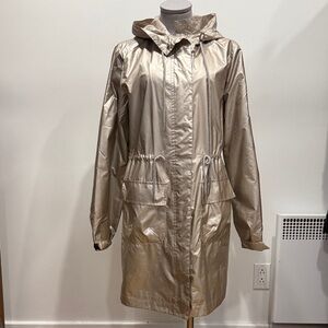 Point Zero Metallic Rain Jacket Coat Size M – Hooded – Excellent Condition